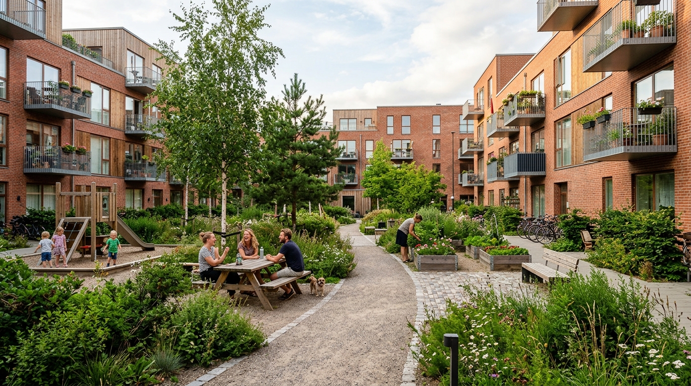 Vestergro housing courtyard